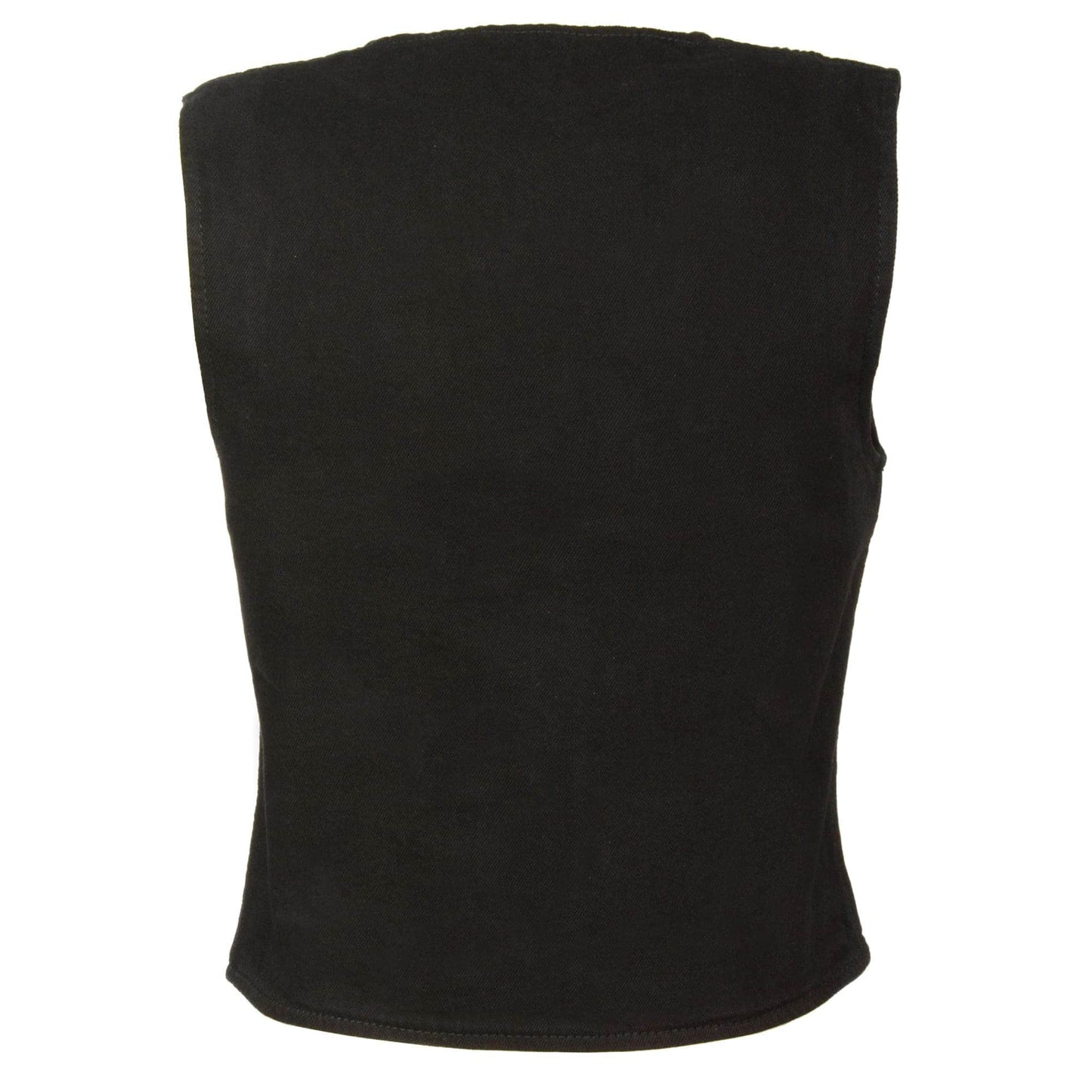 Women’s Zipper Front Denim Vest w/ V Neck Collar