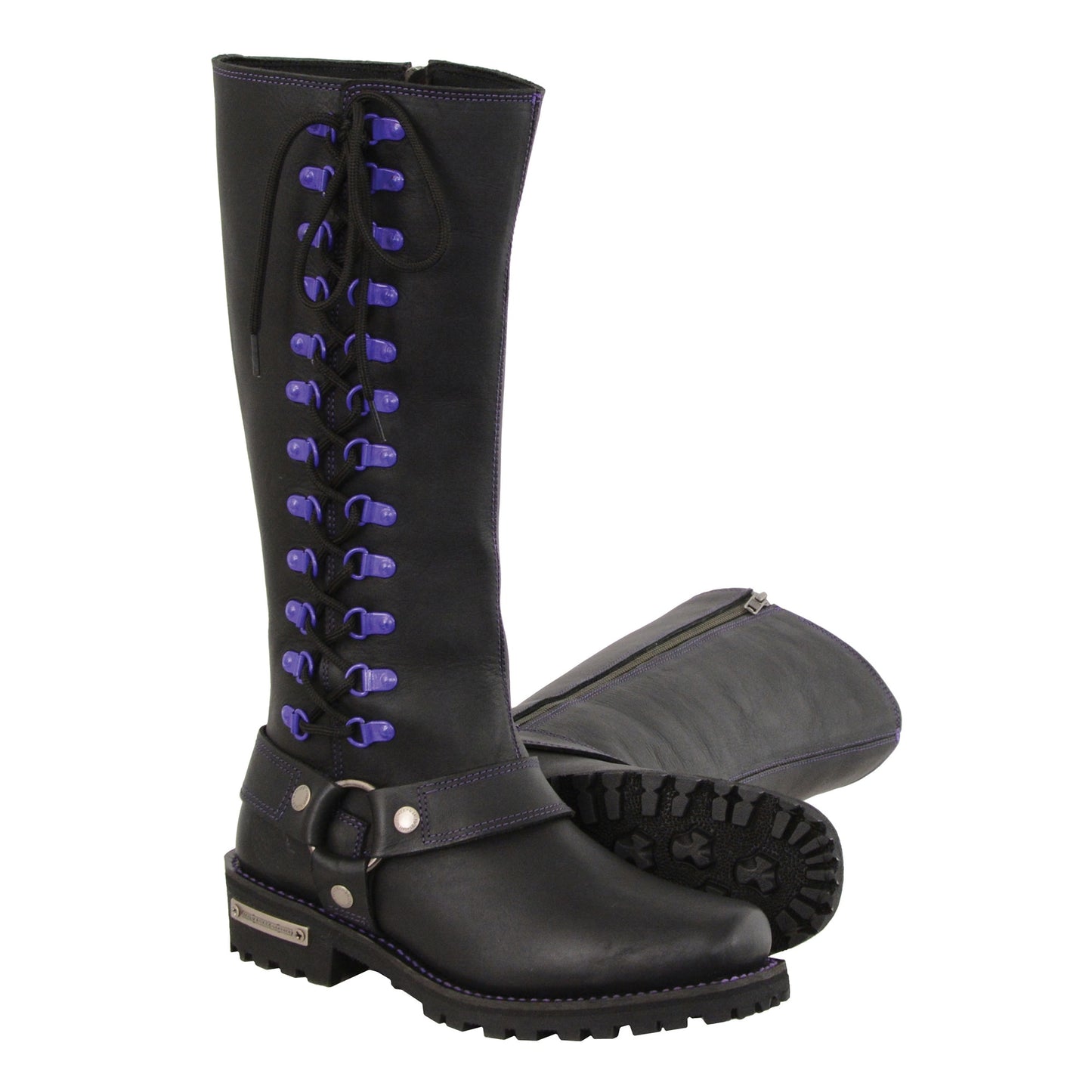 Women’s 14″Inch Leather Harness Boot w/ Accent Lacing