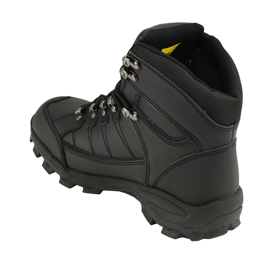 Men’s Black Leather Lace Close Work Boots