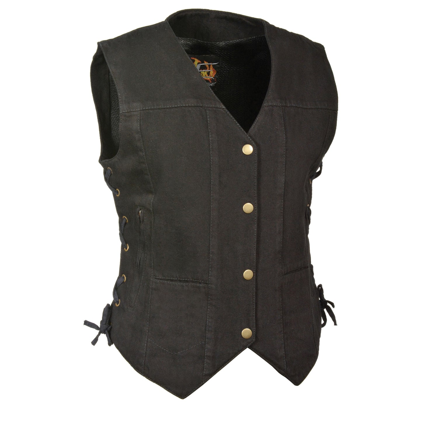 Women’s 6 Pocket Side Lace Denim Vest