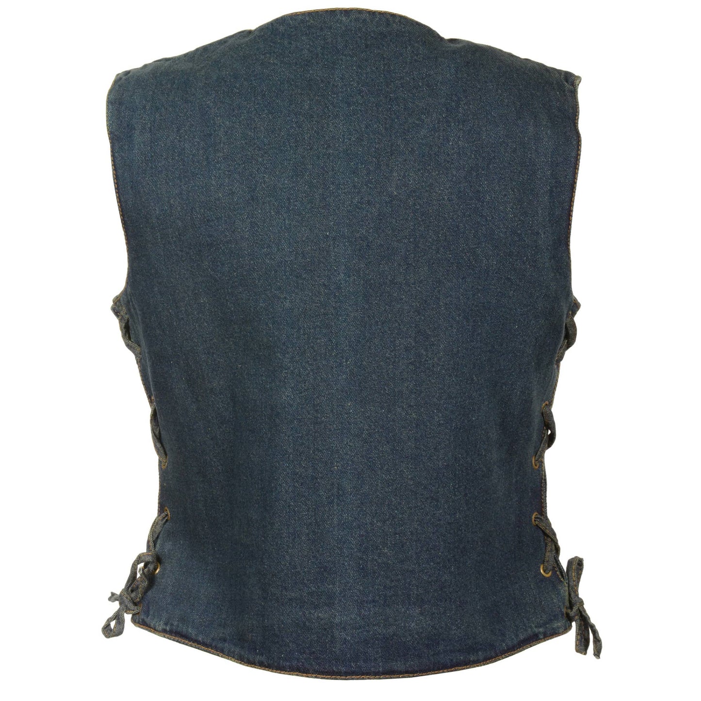 Women’s 6 Pocket Side Lace Denim Vest