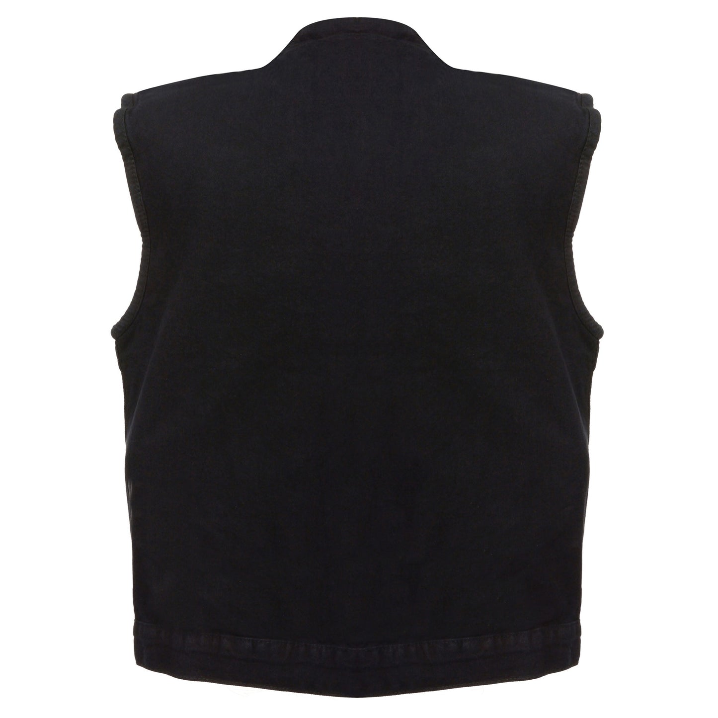Men’s Concealed Snap Denim Club Style Vest w/ Hidden Zipper