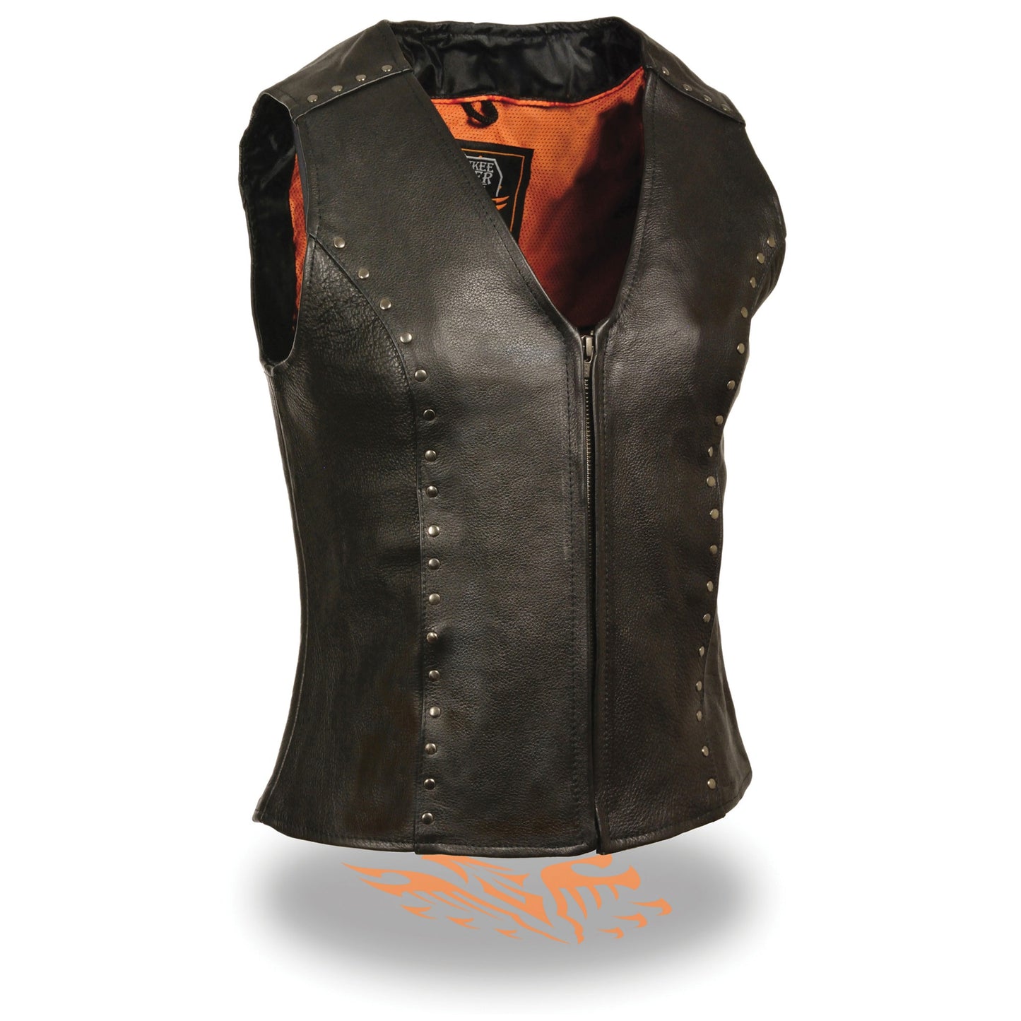 Women’s Zipper Front Vest w/ Studding Detail