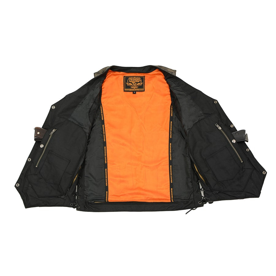 Men’s Brown Distressed 10 Pocket Vest
