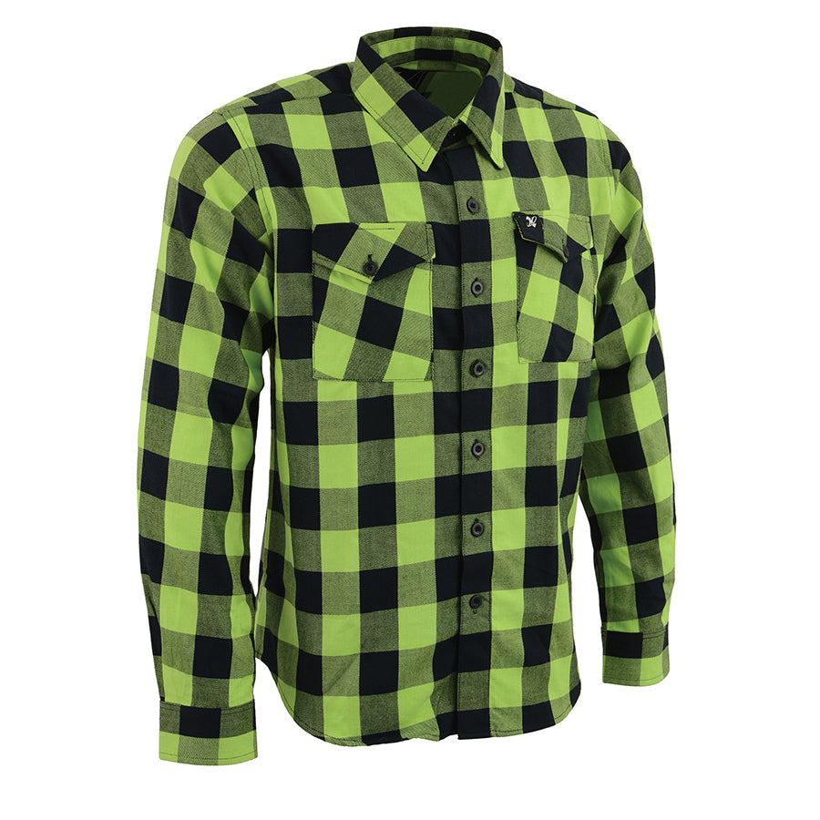 MEN’S BUTTON FRONT LONG SLEEVE COTTON FLANNEL SHIRT-COLORS