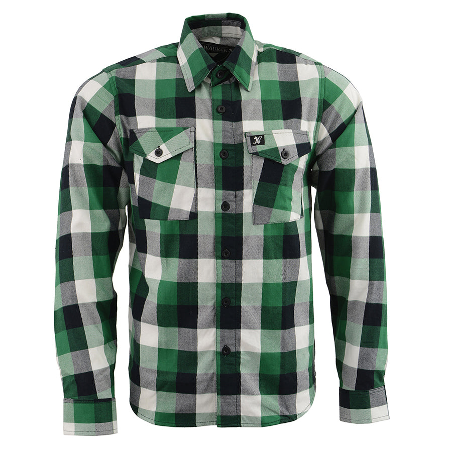 MEN’S BUTTON FRONT LONG SLEEVE COTTON FLANNEL SHIRT-COLORS