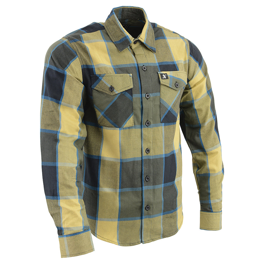 MEN’S BUTTON FRONT LONG SLEEVE COTTON FLANNEL SHIRT-COLORS