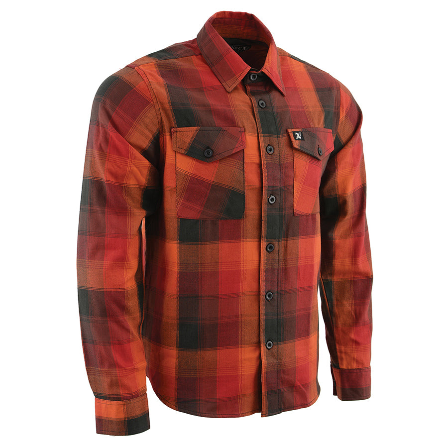 MEN’S BUTTON FRONT LONG SLEEVE COTTON FLANNEL SHIRT-COLORS