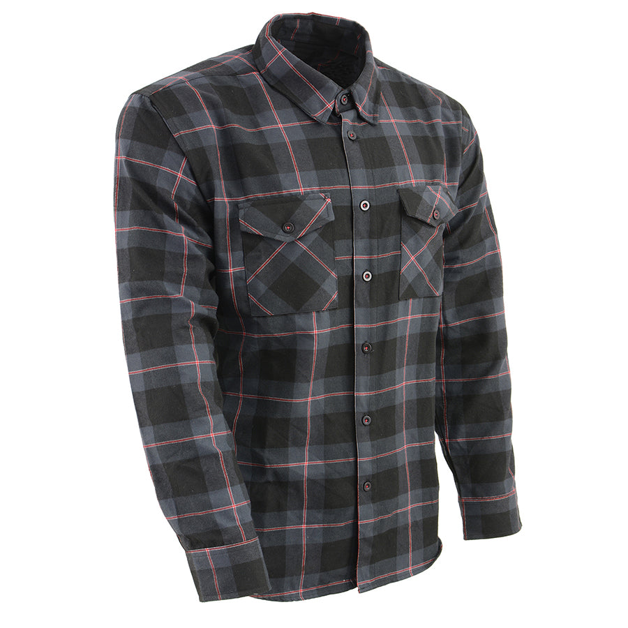 MEN’S BUTTON FRONT LONG SLEEVE COTTON FLANNEL SHIRT-DARKS