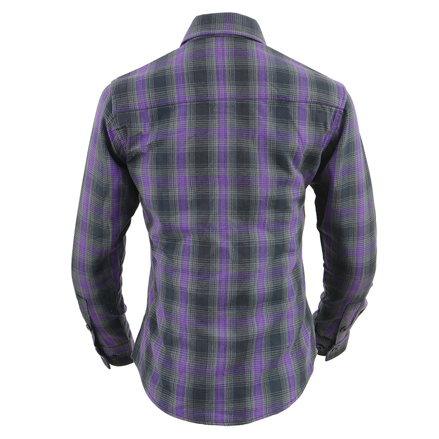 WOMEN’S BUTTON FRONT LONG SLEEVE COTTON FLANNEL SHIRT-MULTIPLE COLORS