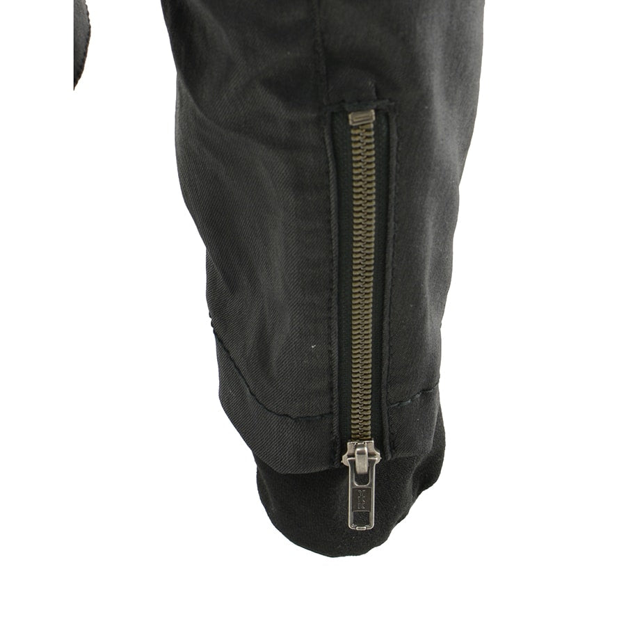 Women's Black Zipper Front Jacket with Full Sleeve Removable Hoodie