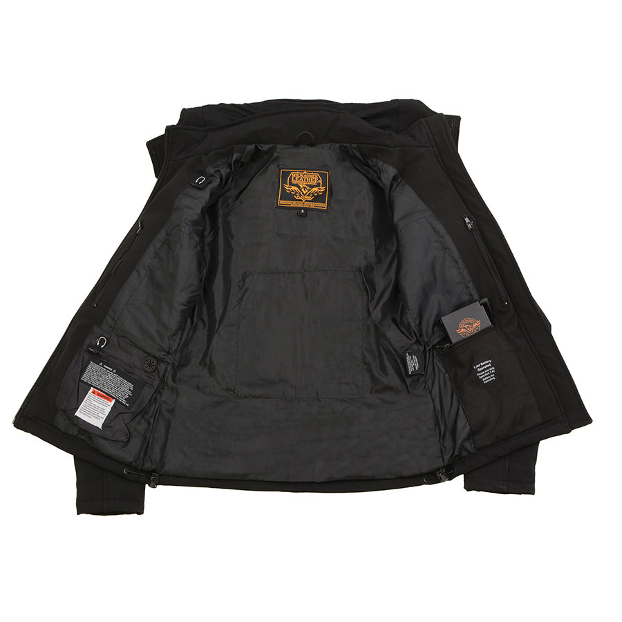 Women’s Black Heated Soft Shell Hooded Jacket with Included Battery Pack