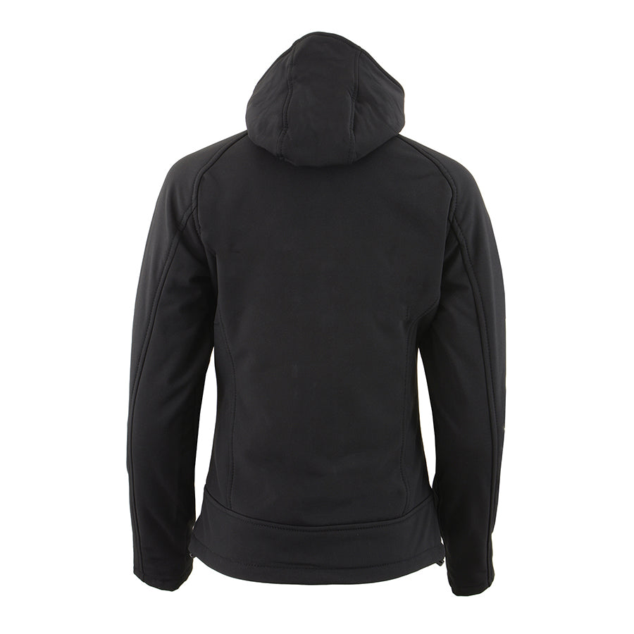 Women’s Black Heated Soft Shell Hooded Jacket with Included Battery Pack