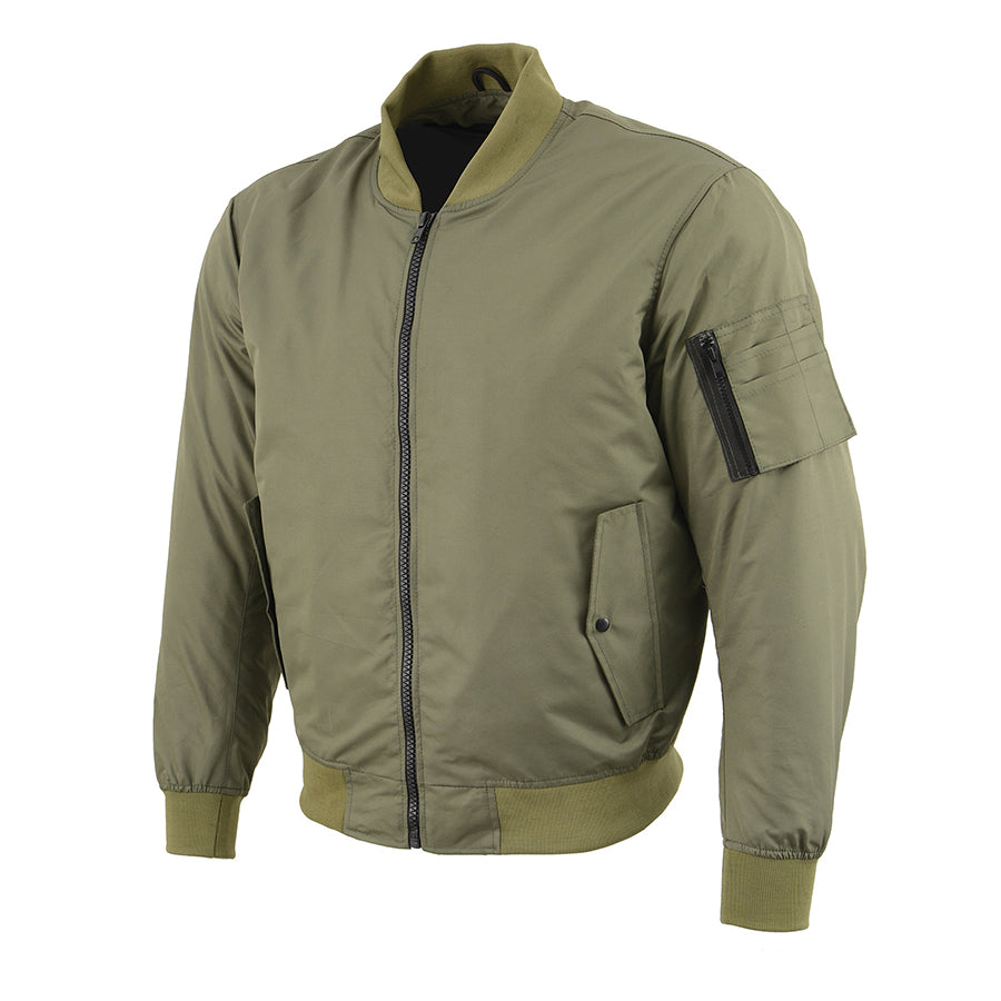 Men’s Textile Armored Aviator Bomber Jacket w/ Pockets