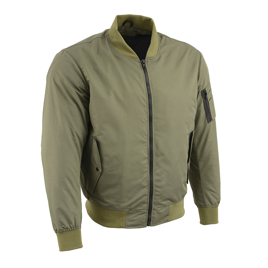 Men’s Textile Armored Aviator Bomber Jacket w/ Pockets