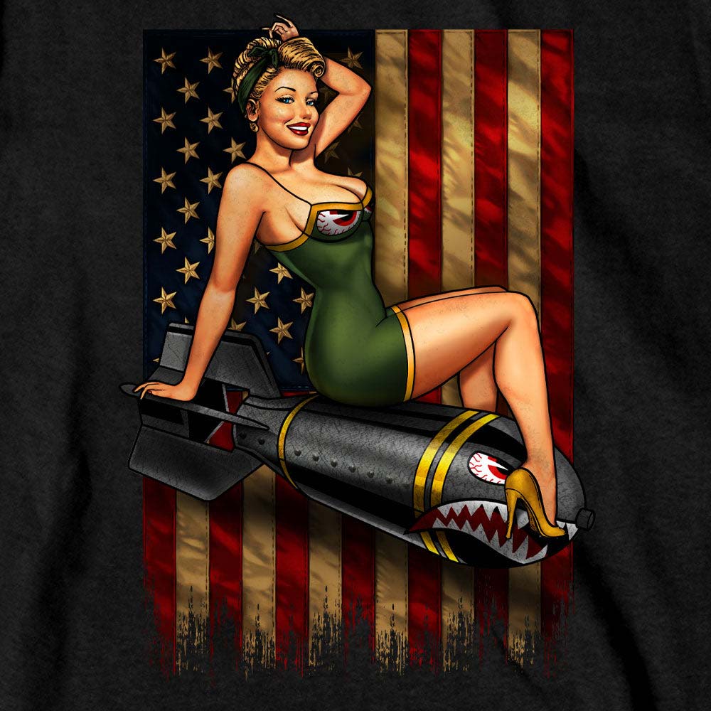 Men’s Black Patriotic Pinup T-Shirt