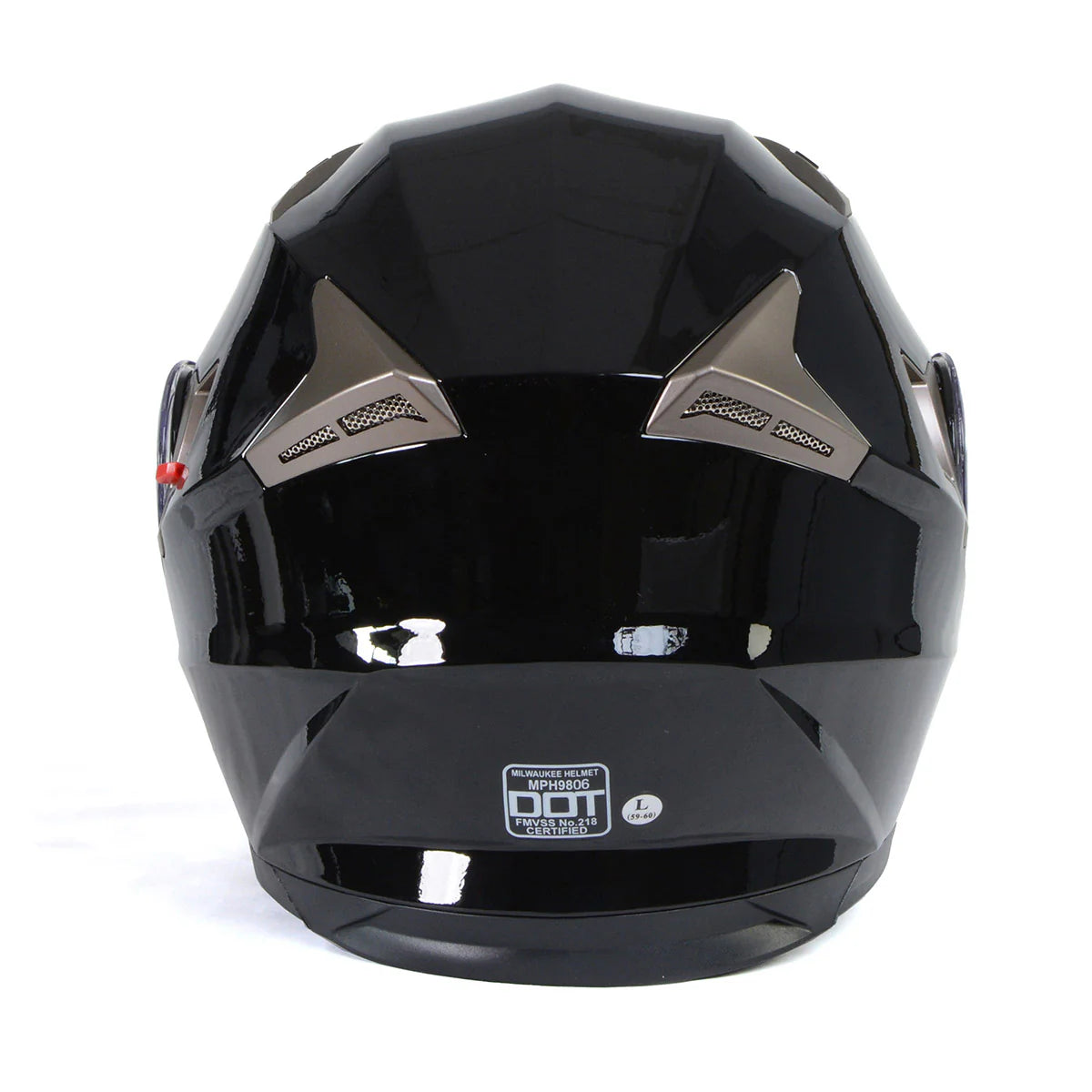 Ionized Gloss Black Advanced Motorcycle Modular Helmet Biker w/ Drop Down Visor
