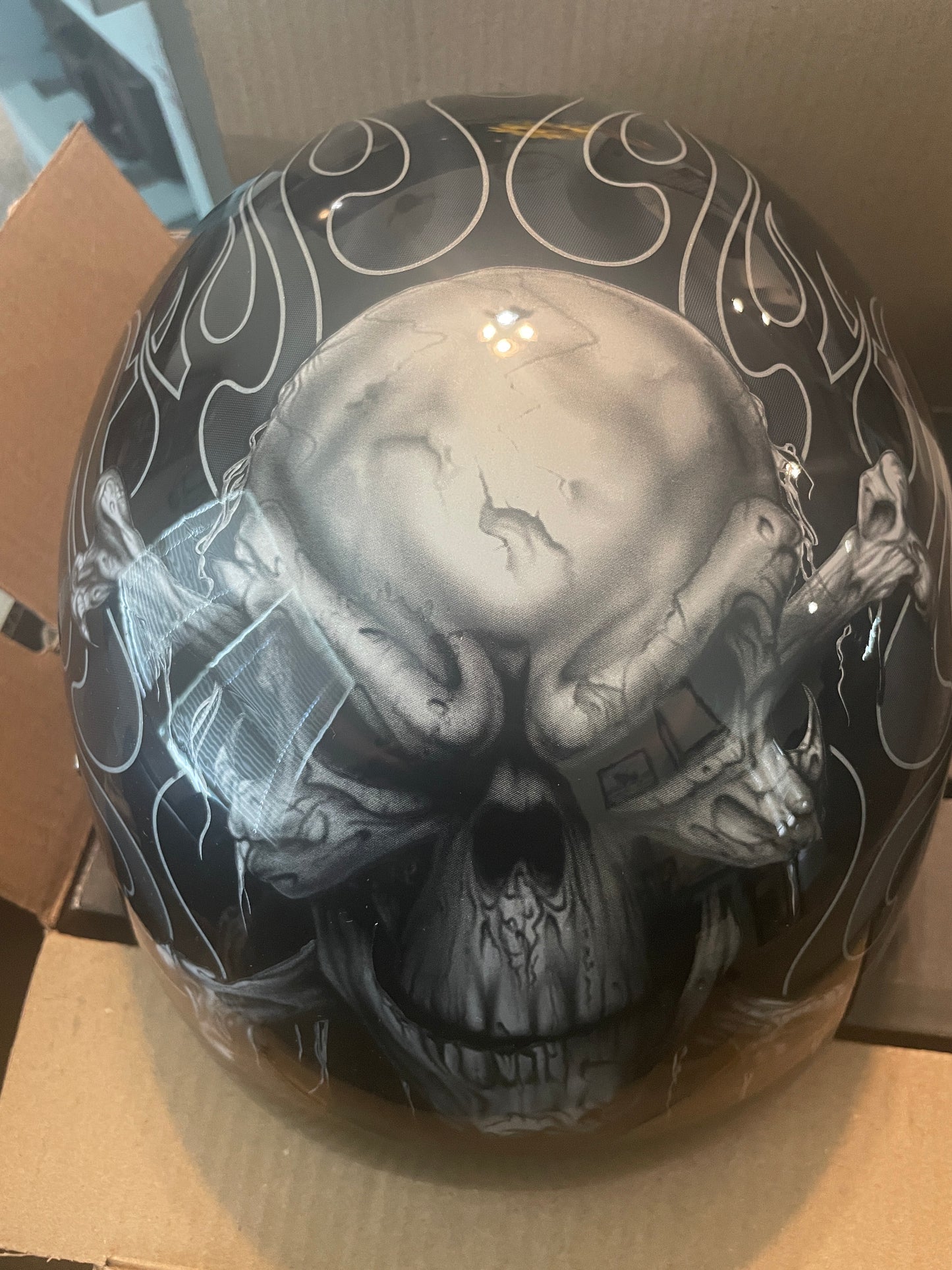 Gray and Black Skull, Skull Cap by Daytona