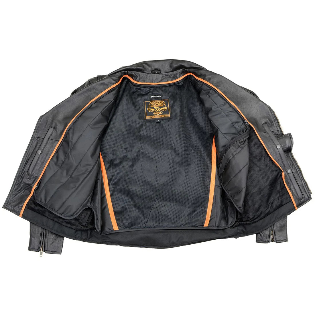 Men's Black Premium Thick Leather Motorcycle Jacket Brando Style