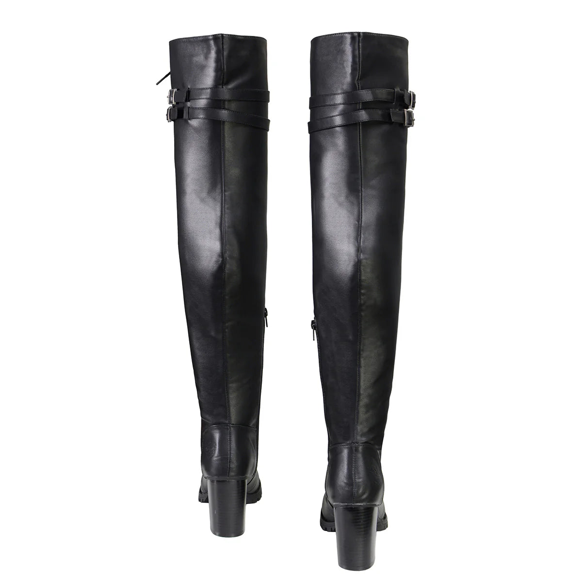 Women's Black Above the Knee Lace-Up Fashion Casual Boots
