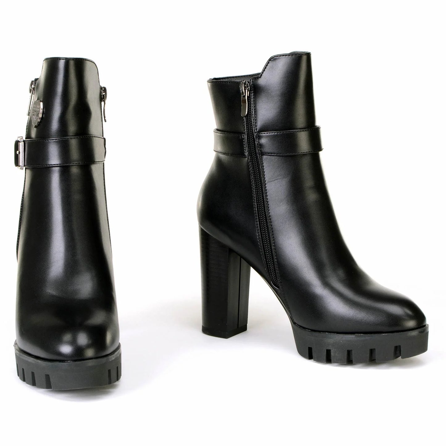 Women's Black Fashion Casual Boots With Side Zipper Entry