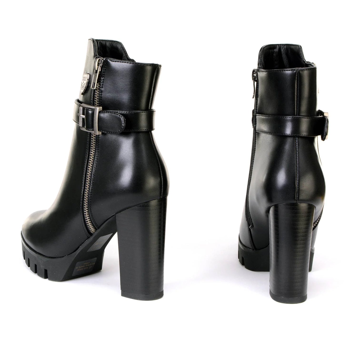Women's Black Fashion Casual Boots With Side Zipper Entry
