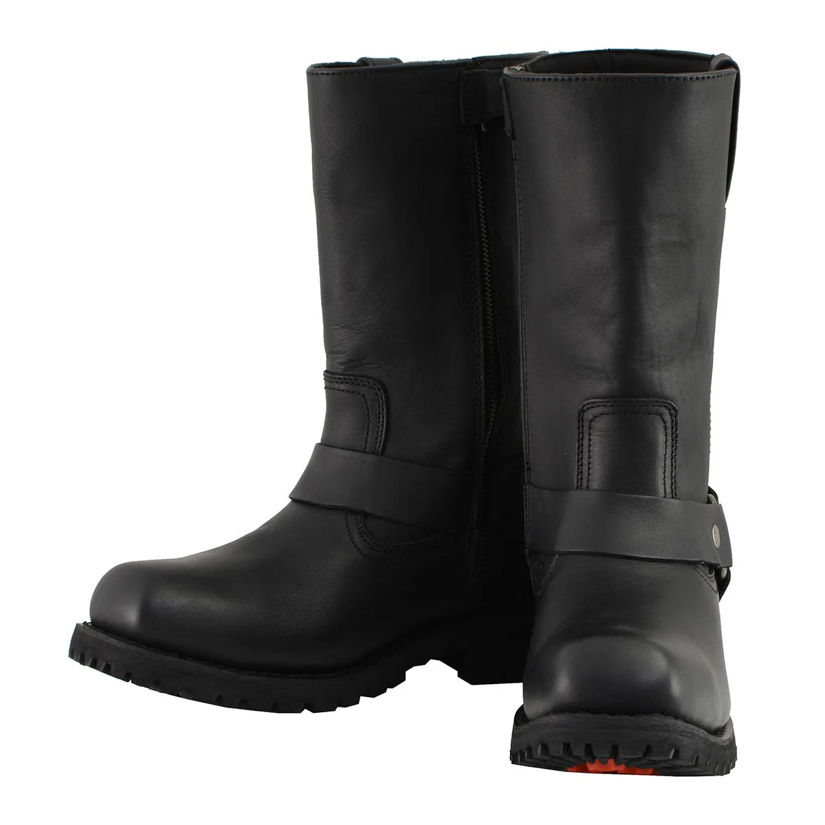 Men's Black 11-Inch Classic Square Toe Motorcycle Harness Boots MBM131