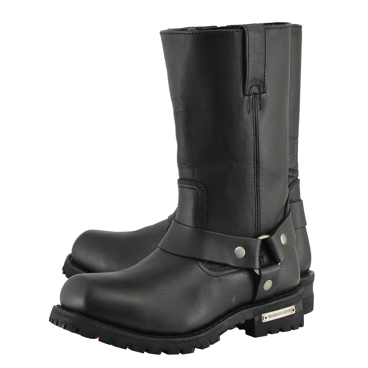 Men's Black 11-Inch Classic Square Toe Motorcycle Harness Boots MBM131