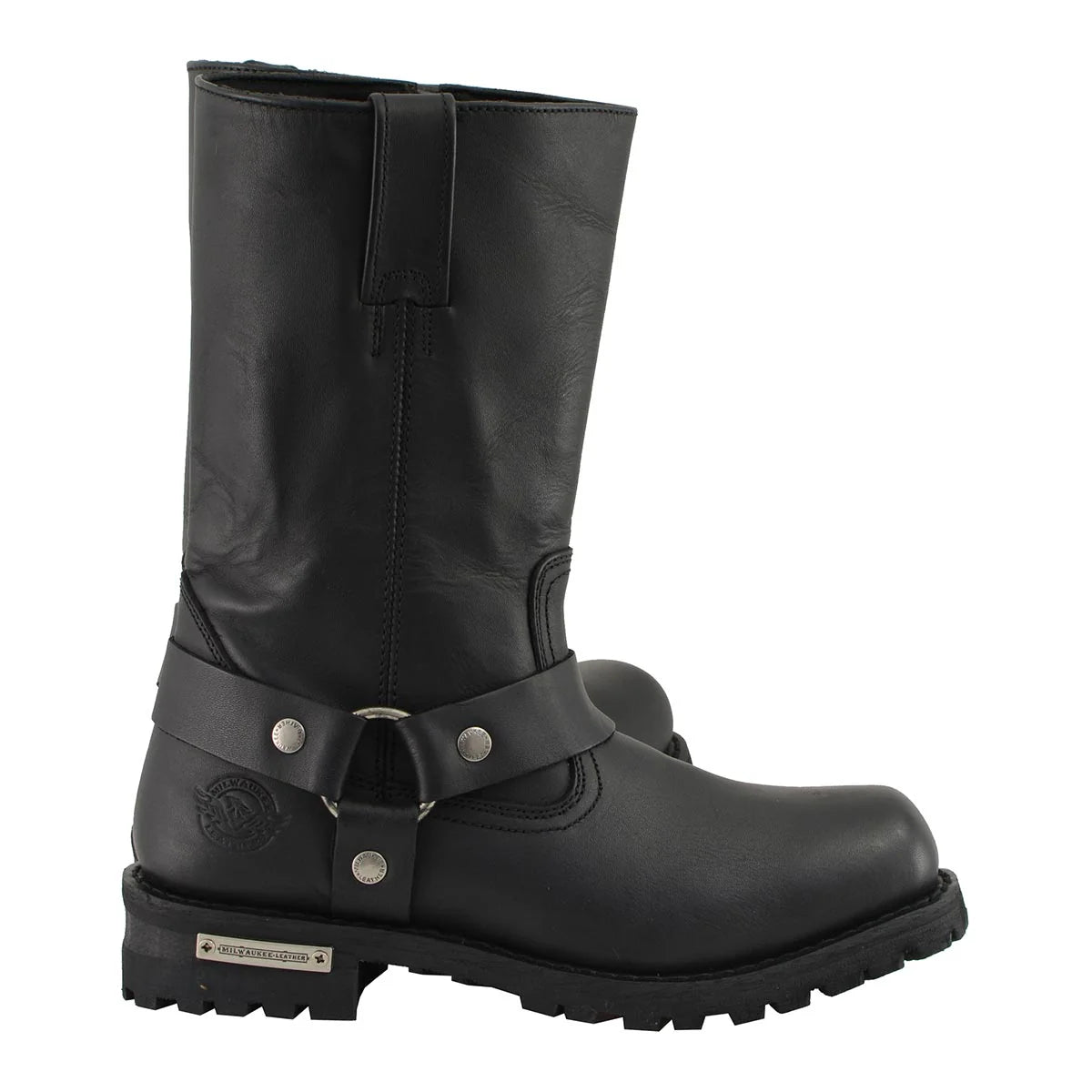 Men's Black 11-Inch Classic Square Toe Motorcycle Harness Boots MBM131