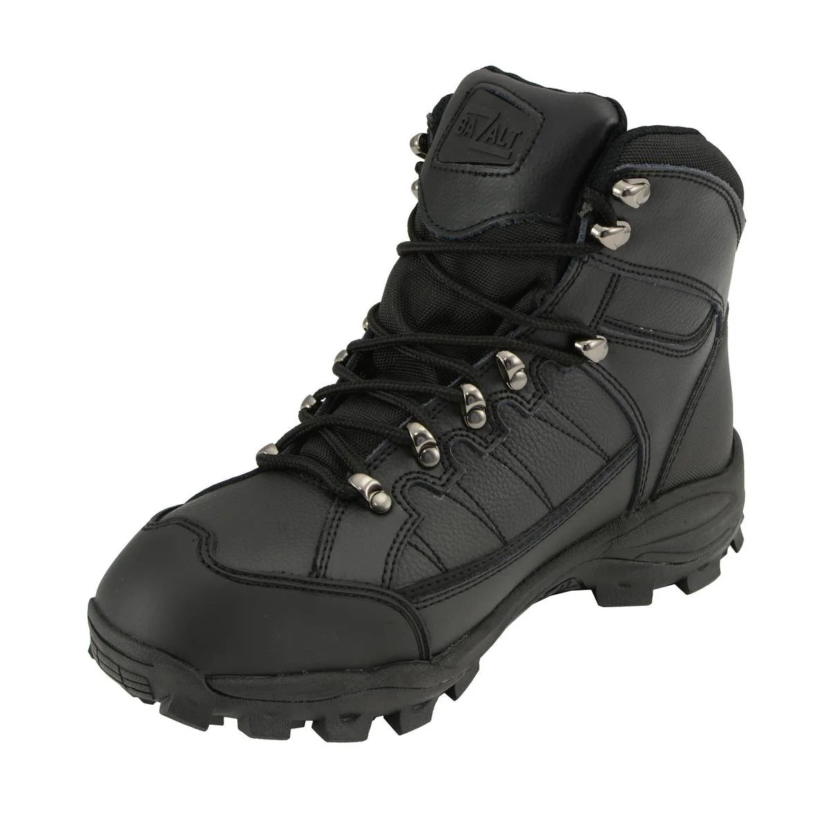 Bazalt Men's Black Water And Frost Proof Leather Lace-Up Work Boots