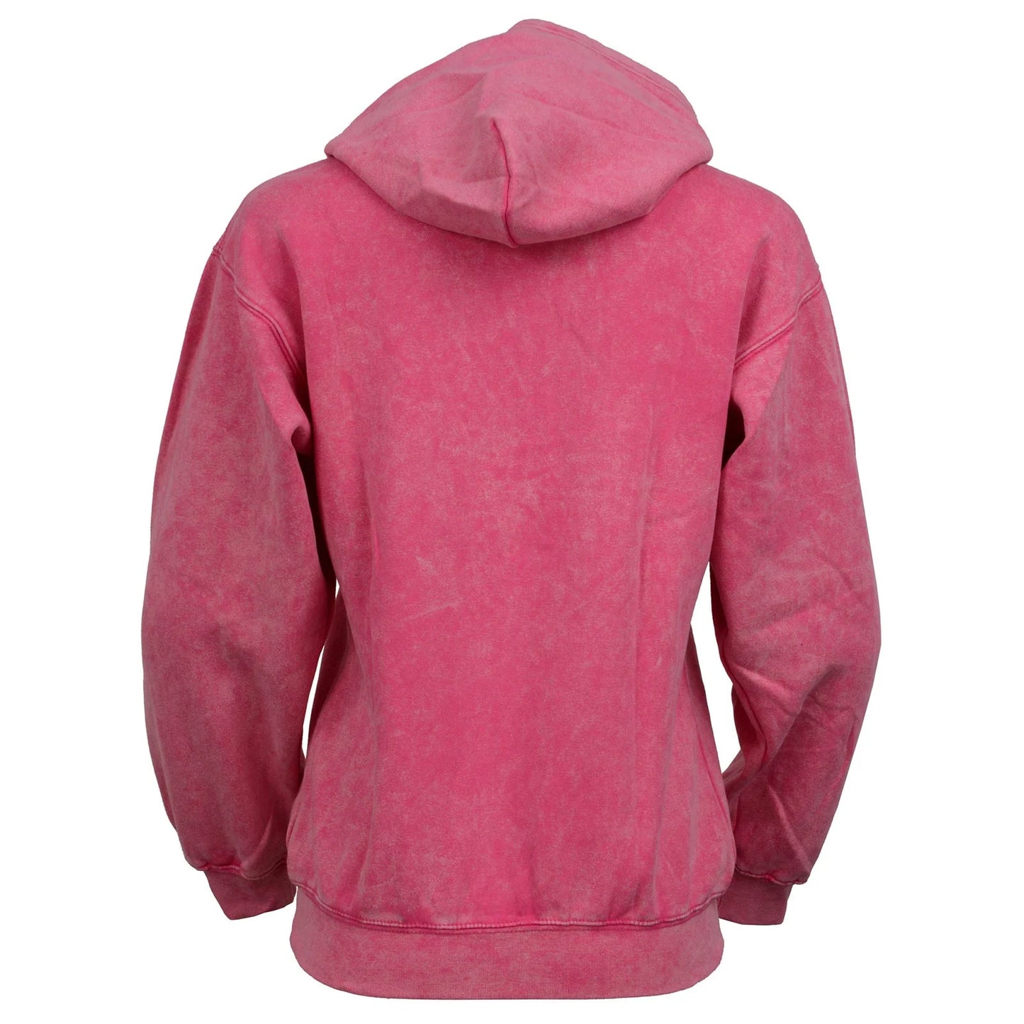Women's Distressed Pink Sweatshirt Full Zip Up Long Sleeve Casual Hoodie - With Pocket