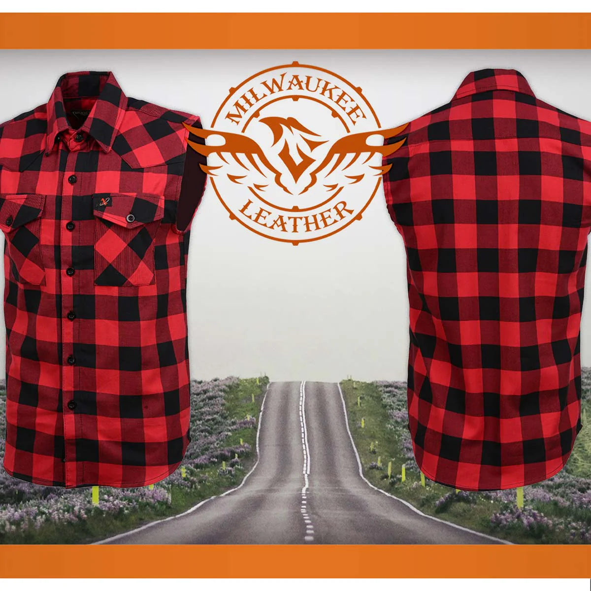 Men's Button-Down Flannel Cut Off Sleeveless Casual Shirt