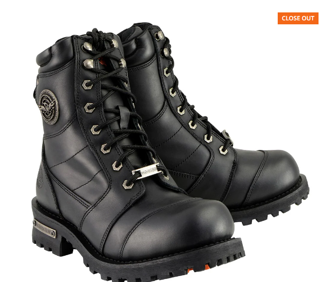 Milwaukee Leather 8 inch Mens Logger Boots MBM9030