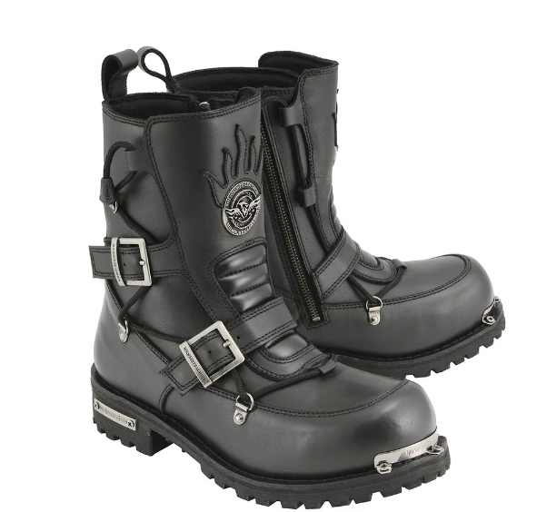 Milwaukee Leather Mens Logger Boot with Buckle