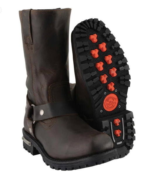 Milwaukee Leather Brown Harness Boots for Men MBM9062