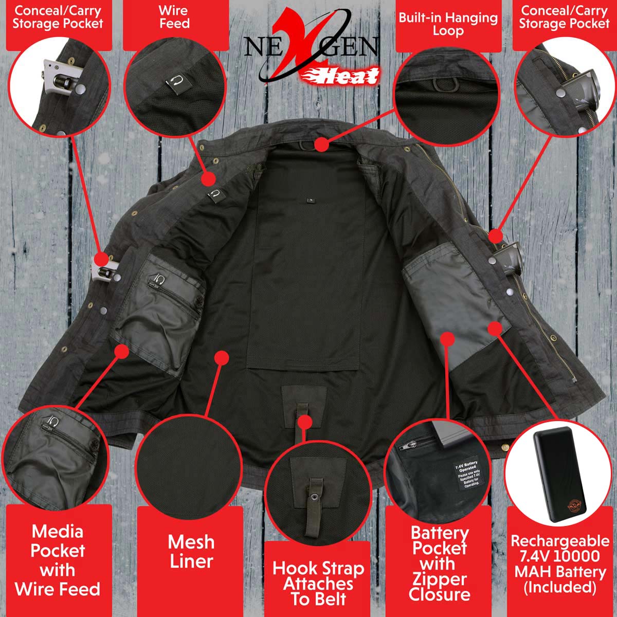 🔥 NexGen “Scorcher” Heated Denim Jacket — Classic Style. Serious Heat. Ride Longer. 🔥