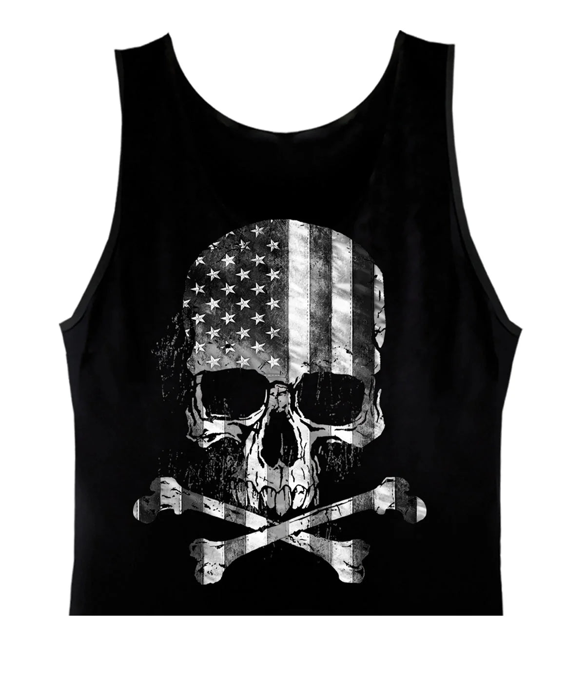 Flag Skull” Black Tank Top Shirt