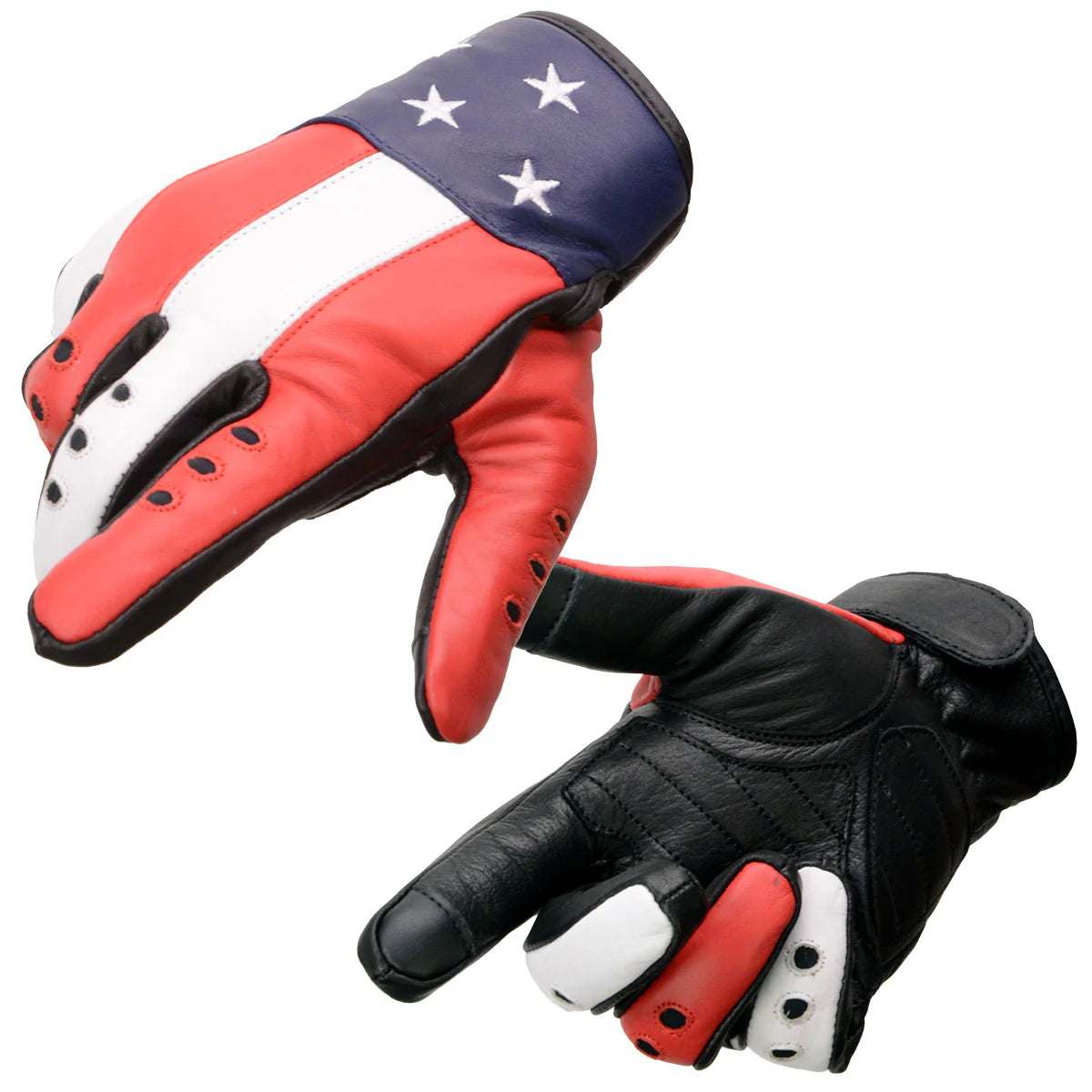 🔥 Milwaukee Leather MG7527 — Touchscreen Gloves with Stars &amp; Stripes Style 🔥