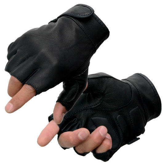 🔥 Milwaukee Leather MG7585 — Full‑Panel Fingerless Gloves with Gel Palm 🔥