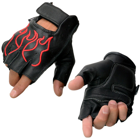 🔥 Milwaukee Leather SH198 — Fingerless Gloves with Red‑Hot Style 🔥