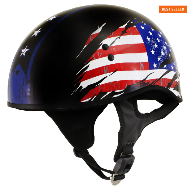 Motorcycle Helmets Advanced DOT Black Glossy Motorcycle Skull Cap Half Dome Helmet