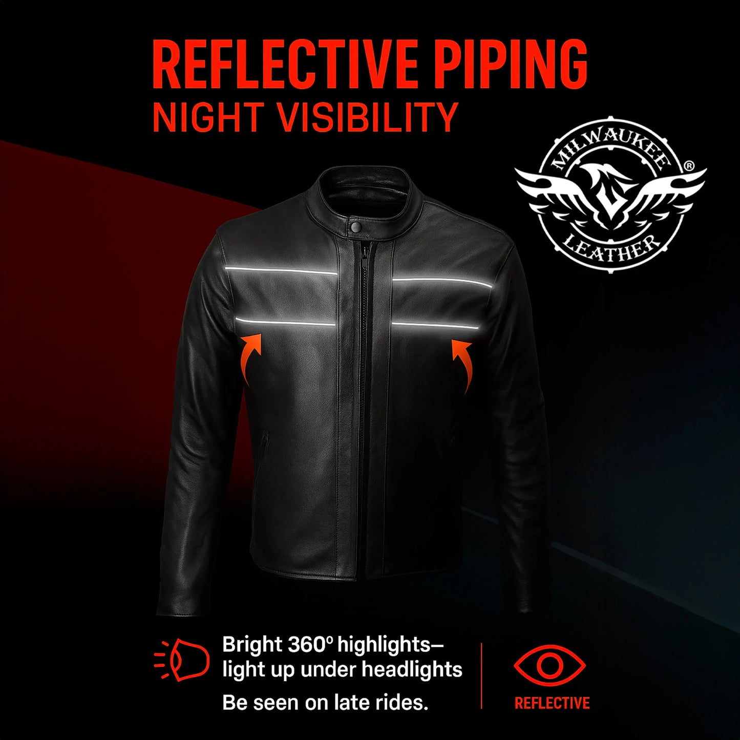 🔥 Milwaukee Leather USA‑Made “Echo” Jacket — Premium Craftsmanship. Maximum Visibility. Built for Real Riders. 🔥