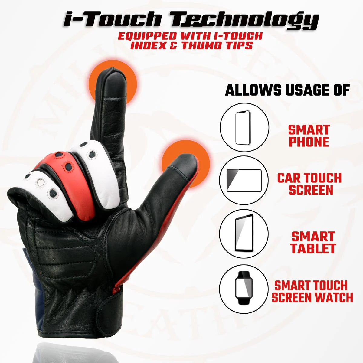 🔥 Milwaukee Leather MG7527 — Touchscreen Gloves with Stars &amp; Stripes Style 🔥