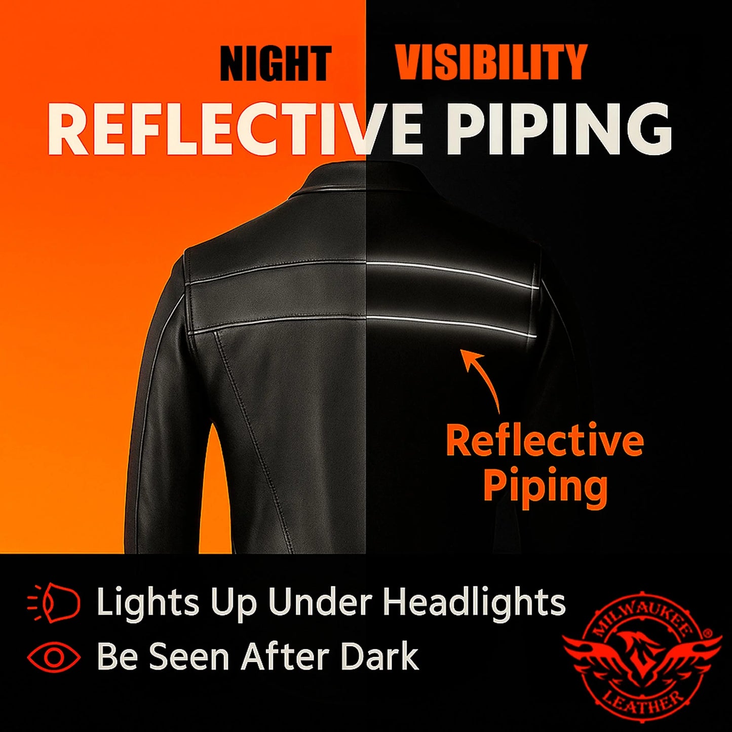 🔥 Milwaukee Leather USA‑Made “Echo” Jacket — Premium Craftsmanship. Maximum Visibility. Built for Real Riders. 🔥