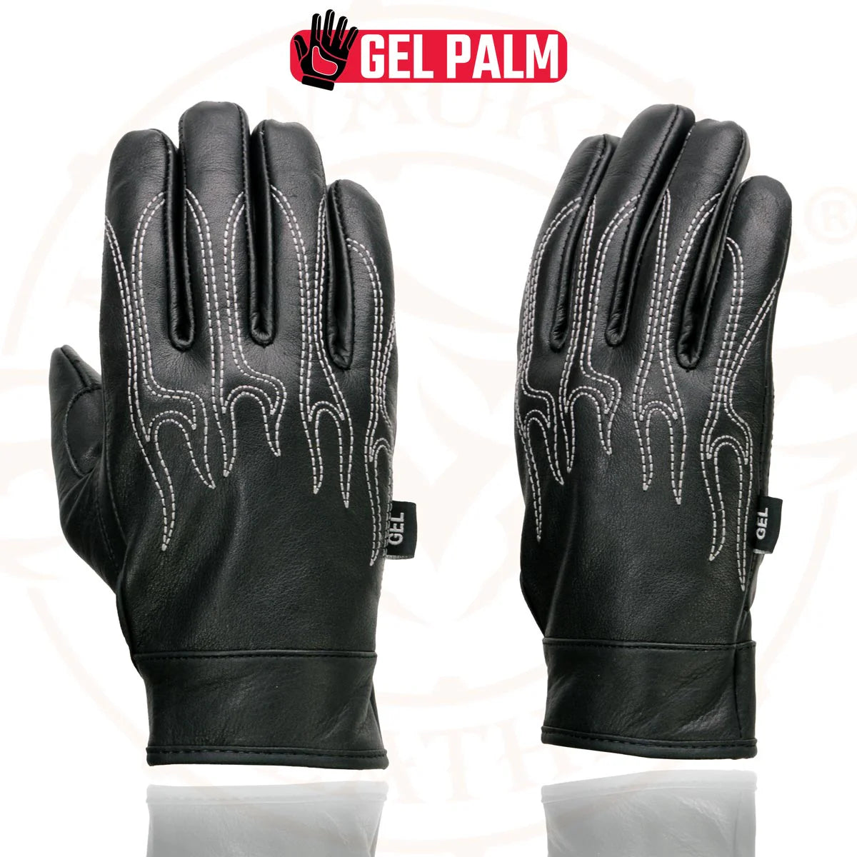 🔥 Milwaukee Leather SH820 — White Flame Cruising Gloves with Gel Palm 🔥