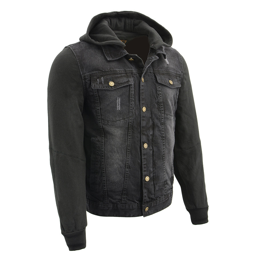 Men’s Denim Hoodie Jean Pocket Jacket