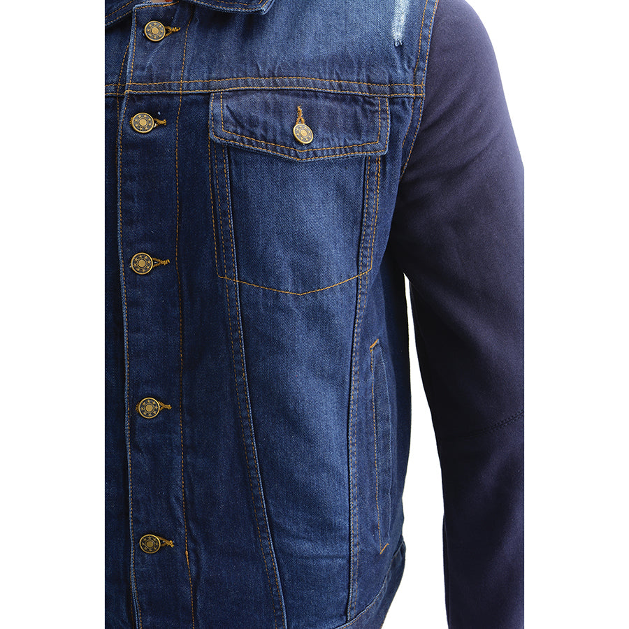 Men’s Denim Hoodie Jean Pocket Jacket