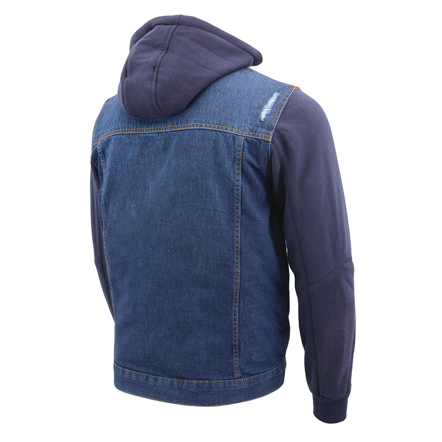 Men’s Denim Hoodie Jean Pocket Jacket