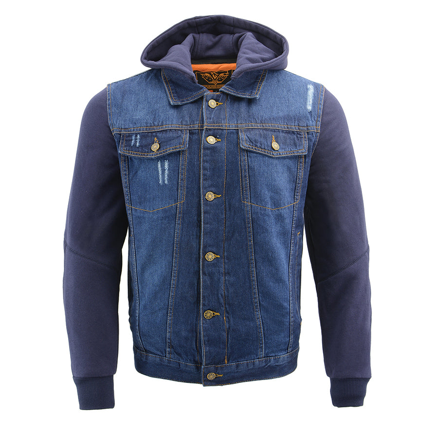 Men’s Denim Hoodie Jean Pocket Jacket