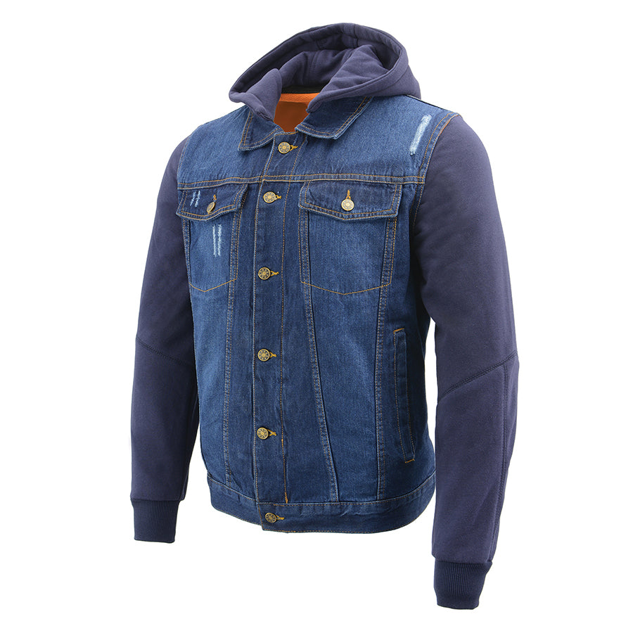 Men’s Denim Hoodie Jean Pocket Jacket